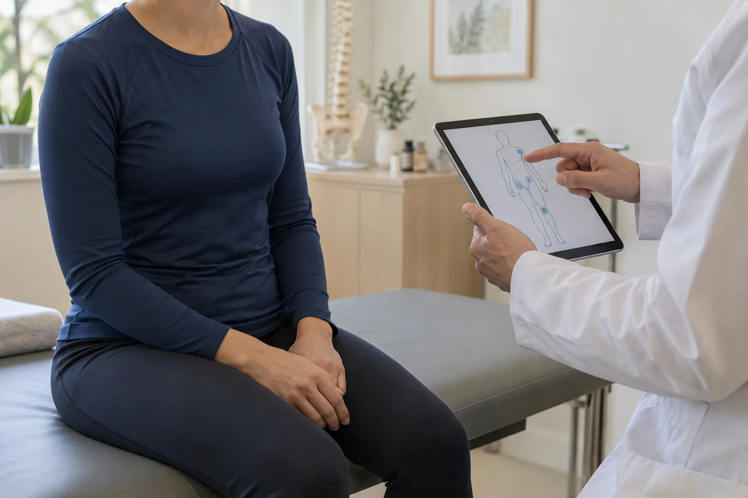 Illustration de consultation et de préparation pour Liposuccion