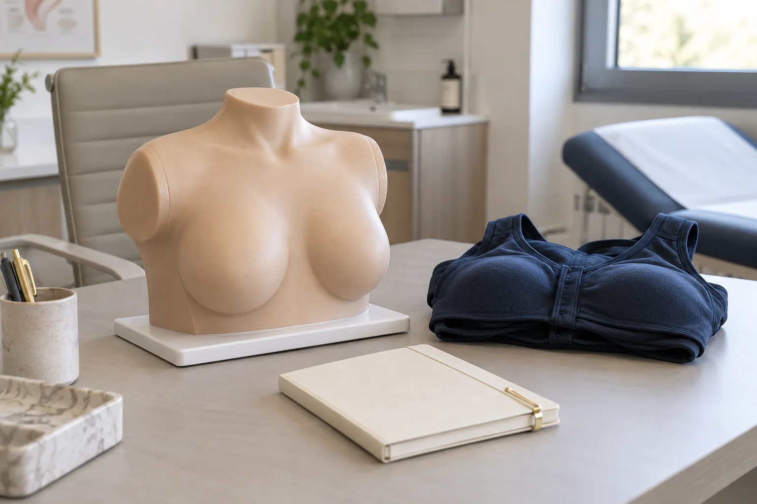 Illustration de consultation et de préparation pour Augmentation mammaire