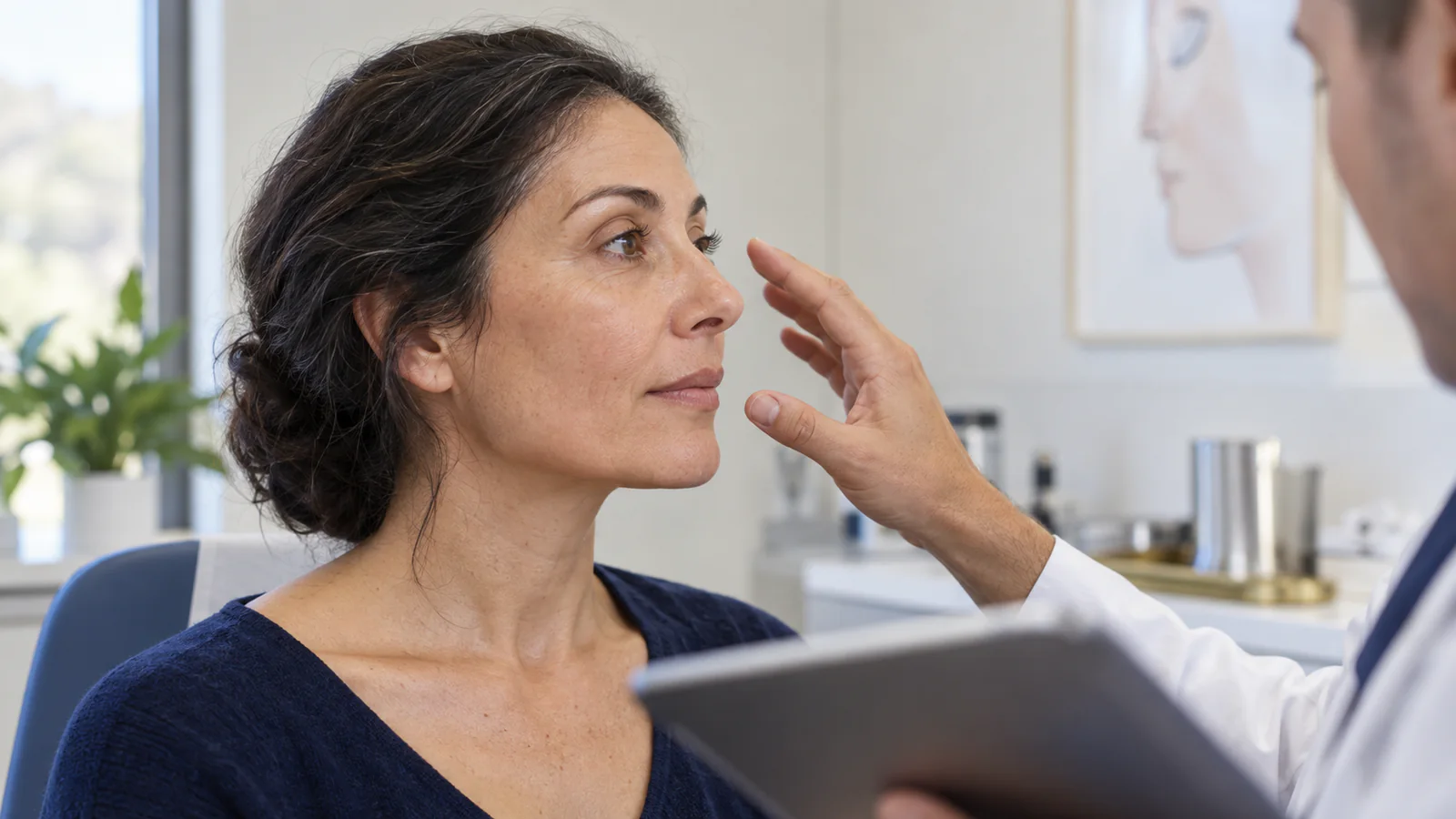 Illustration de consultation et de préparation pour Rhinoplastie