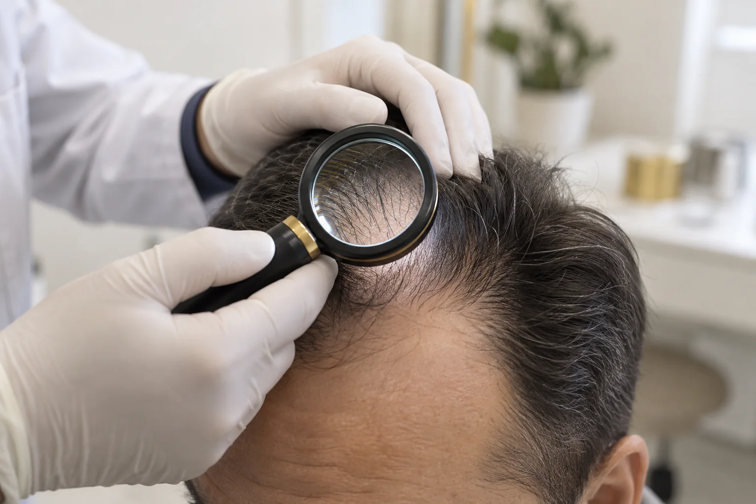 Illustration de consultation et de préparation pour Greffe de cheveux