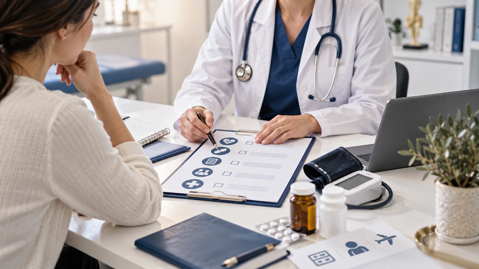 Illustration de préparation et de consultation : Comprendre les risques et complications en chirurgie esthétique